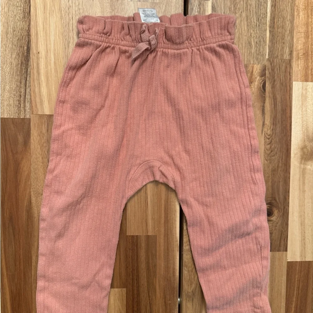 RZ by Rachel Zoe Baby Girls Ribbed Cotton Embroidered Top and Pants Set 18M Pink